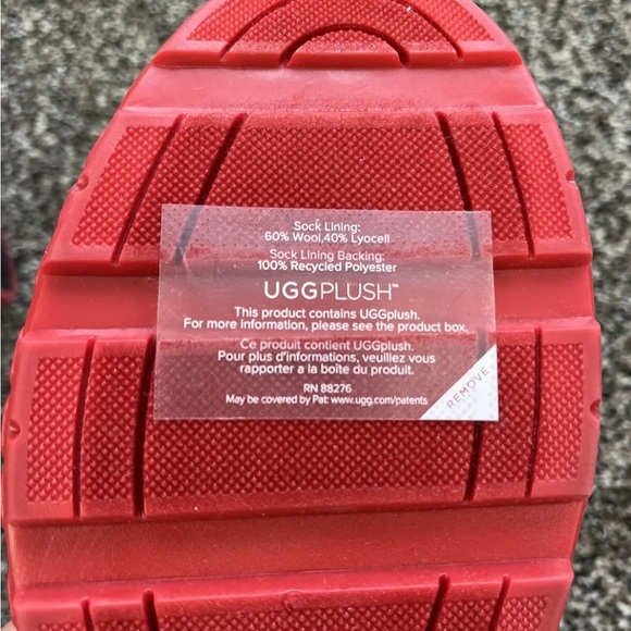 UGG Drizlita Womens Rubber Rain Boots Red Unlined Fur Insole Size 6 1130361K - Picture 8 of 8